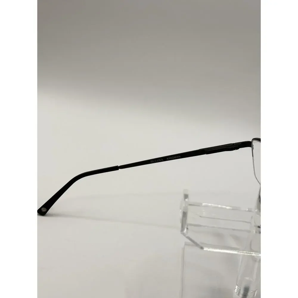 Bulova Kingman Semi Rimless Eyeglasses Black Metal Frame 54-20
